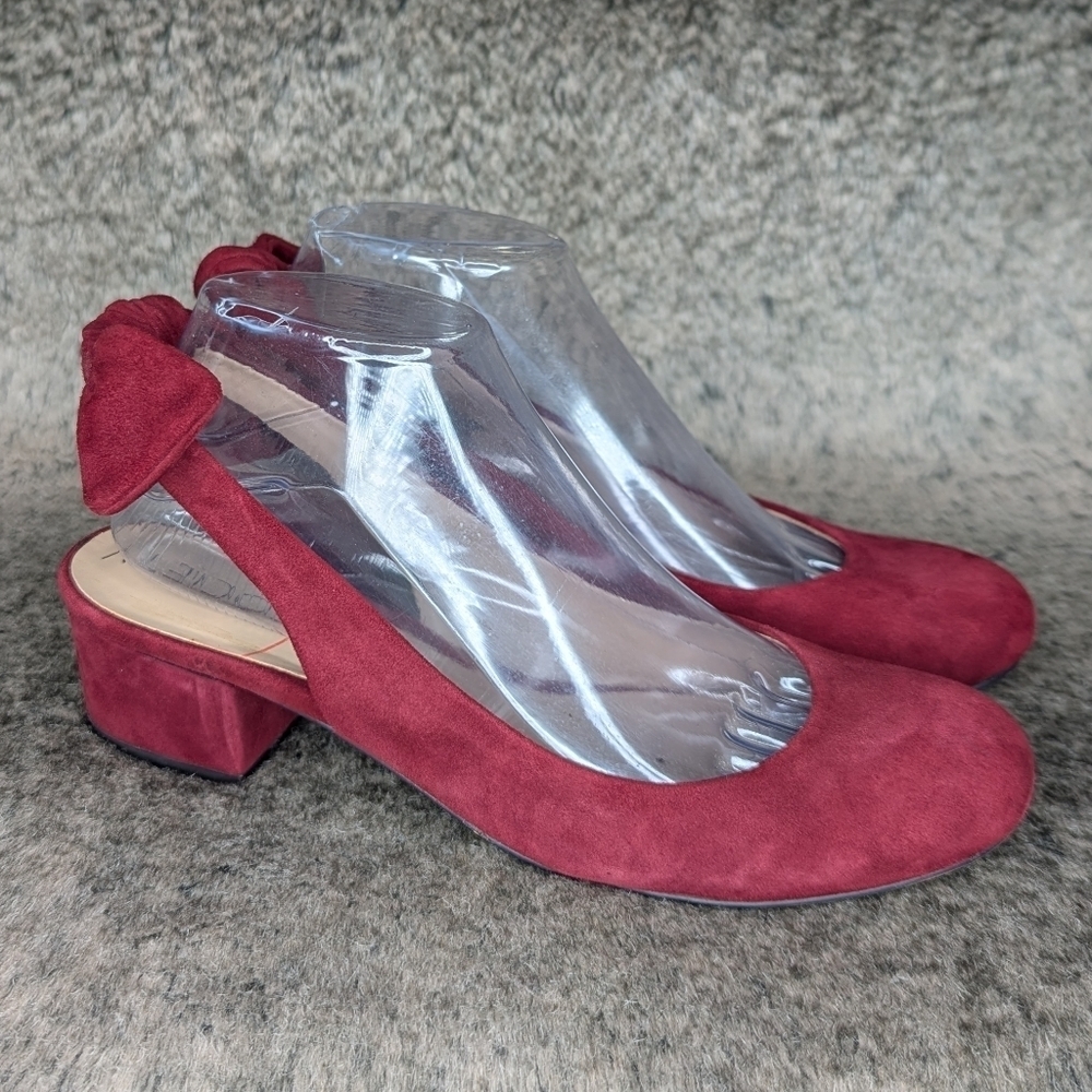 Sole Society Opal Suede Slingback Pumps Red Women's 7.5 - Picture 2 of 11